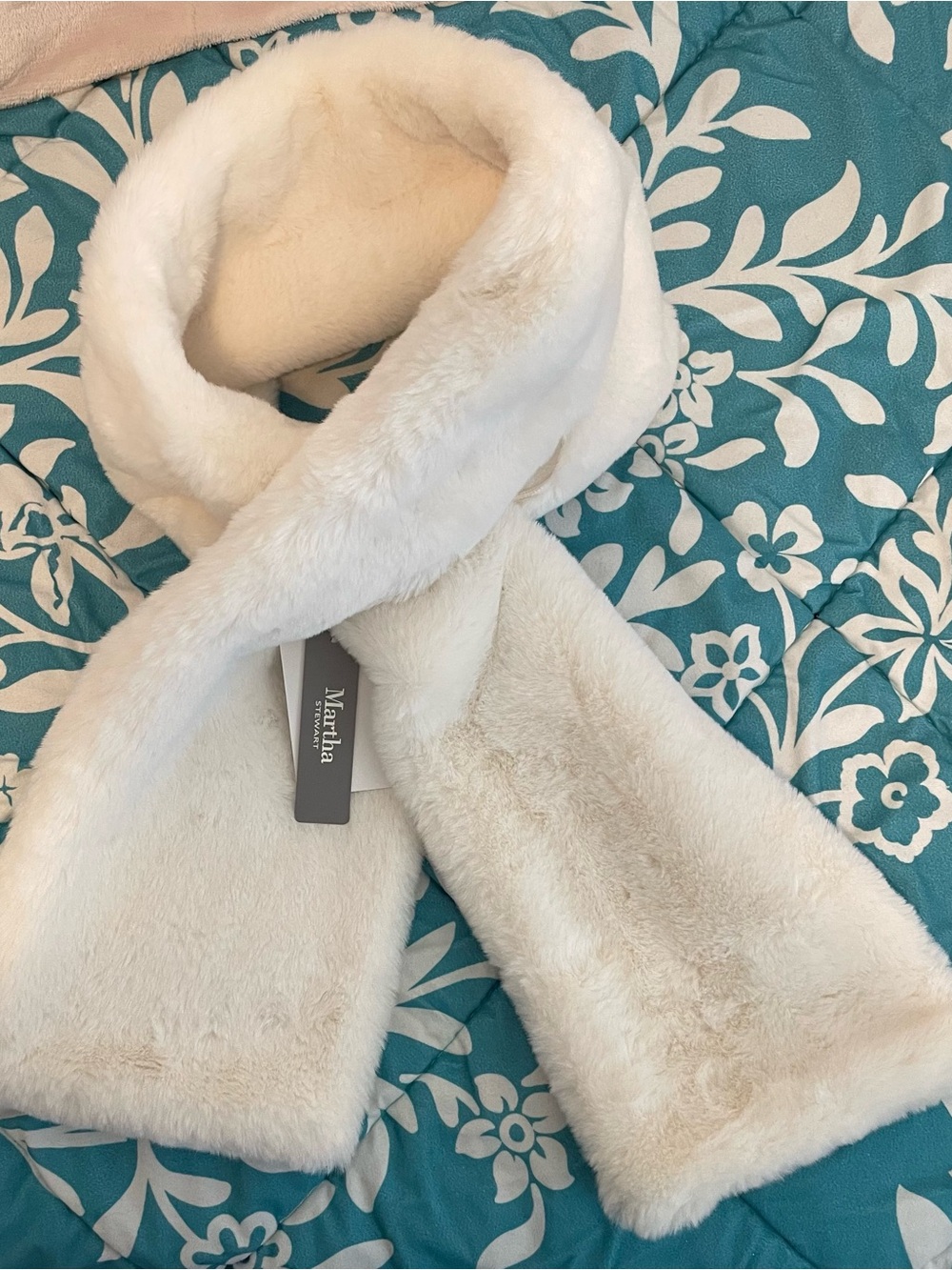 Martha Stewart Ivory Faux Fur Scarf
